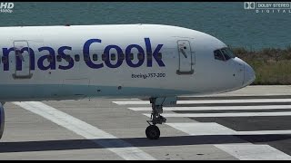 GJMCD Thomas Cook Boeing 75725F LANDING and TAKE OFF at Airport Corfu CFU FULL HD [upl. by Siahc564]