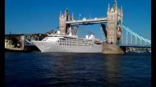 London tower bridge opening and closing for cruise ship during olympic 2012 [upl. by Atteuqahs]