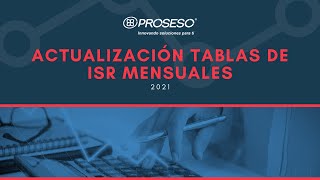 Actualización Tablas ISR Mensuales 2021 [upl. by Ahsiekram]