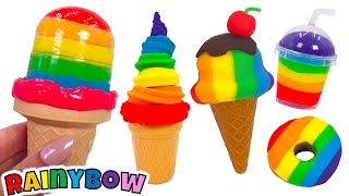 Creating Rainbow Ice Creams with Play Doh [upl. by Ailam]