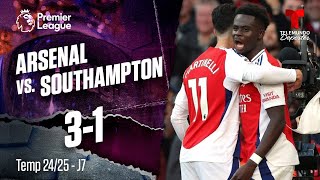 Highlights amp Goals Arsenal vs Southampton 31  Premier League  Telemundo Deportes [upl. by Bough]