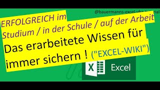 034 Ein eigenes Wiki anlegen in excel  wissensmanagement  vba  excel  code [upl. by Kentiga32]