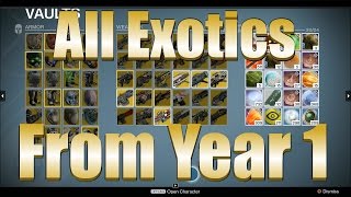 Destiny  All Exotics From Year One Complete Collection [upl. by Eitnom]