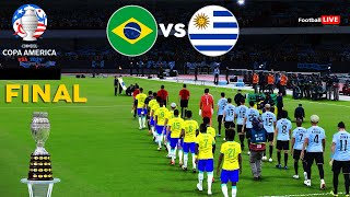 Brazil vs Uruguay  Copa America 2024 FInal USA  Full Match amp Penalties  Vinicius vs Nunez  PES [upl. by Oedama]