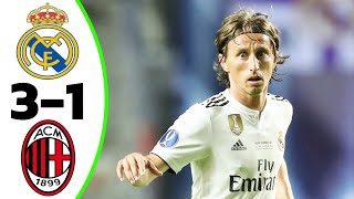 Real Madrid vs AC Milan 31  Extended Highlights and Goals HD [upl. by Cirted219]