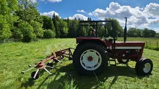 IH 844 with hay tedder Kuhn KH 40D summer 2024 [upl. by Rachel]