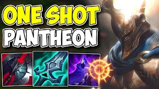 NEW ONE SHOT PANTHEON BUILD 1V9 CARRY [upl. by Gerty]