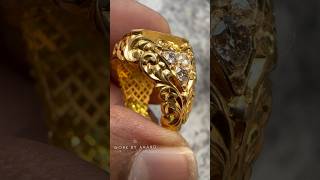 Green amp Diamond stone gold Ring gold handmade vairal reaction goldjewellery [upl. by Ecyob508]