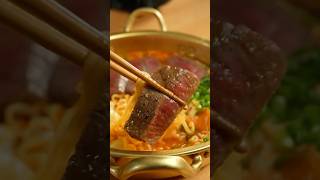 Wagyu steak Soondubu Spicy ramen🍖🌶️🍜 [upl. by Cirillo]