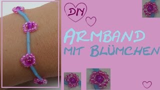 DIY Bracelet Armband oder Kette mit Blumen aus Perlen selber machen mit Djeco Perlenset [upl. by Sigismondo]