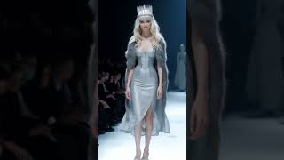 Arctic Elegance on the Runway shortvideo viralvideo ai fashion shorts ootd [upl. by Imeaj]