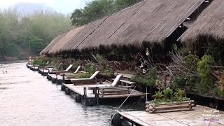 Thailand River Kwai Jungle Rafts Floating Hotel Kanchanaburi Original Floating Hotel Resort [upl. by Cherin611]