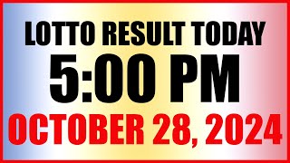 Lotto Result Today 5pm October 28 2024 Swertres Ez2 Pcso [upl. by Ailssa]