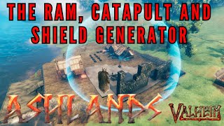 Valheim Ashlands  Battering Ram Catapult and Shield Generator [upl. by Adiela]