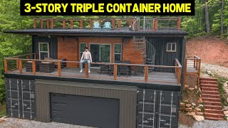 3STORY ULTRAMODERN TRIPLE CONTAINER HOME 1x40 amp 2x20 Containers [upl. by Llecrup990]