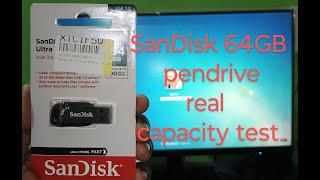 SanDisk 64GB pendrive real storage capaty test  pendrive 64gb good or bad [upl. by Godderd]