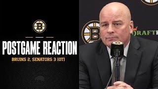 Postgame Reaction Bruins Fall in OT to Senators [upl. by Narruc]