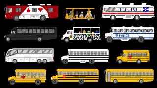 Buses 2  School Buses Emergency Vehicles amp More  The Kids Picture Show Fun amp Educational [upl. by Choo]