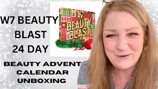 W7 Beauty Blast 24 Day Beauty Advent Calendar Unboxing [upl. by Yenruoc]