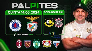 PALPITES DE FUTEBOL PARA HOJE 14 03 2024 QUINTAFEIRA  BILHETE PRONTO  Boleiros Tips [upl. by Eleets54]