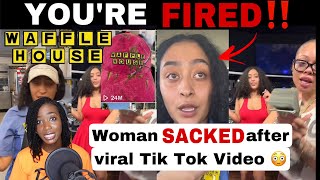 MERCY 😱 WAFFLE HOUSE EMPLOYEE FIRED AFTER POSTING VIRAL TIK TOK VIDEO  BIG LATTO BROKEY CHALLENGE [upl. by Atilrep]