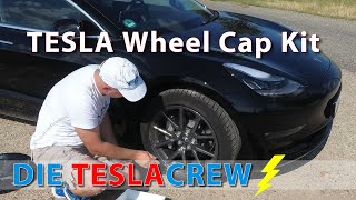 Tesla Model 3  Wheel Cap Kit  AeroRadkappensatz montieren [upl. by Anahsahs364]