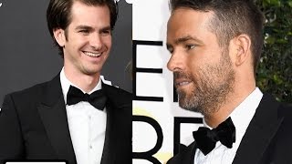 Ryan Reynolds and Andrew Garfield Shared a HUGE Kiss When Ryan Gosling Won His Golden Globe [upl. by Tinya]