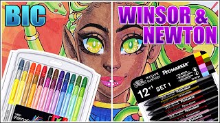 BIC Markers vs Winsor amp Newton Markers BIC Vs Winsor amp Newton  Marker Review [upl. by Anwahsat]