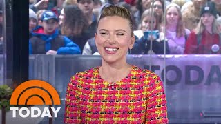 Scarlett Johansson on testing out new skincare line on Colin Jost [upl. by Novyat463]