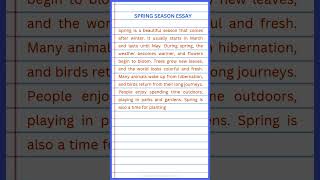 Spring season essay in English [upl. by Ezitram]