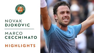 Novak Djokovic vs Marco Cecchinato  Quarterfinals Highlights I RolandGarros 2018 [upl. by Maegan]