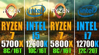 RYZEN 7 5700X vs INTEL i5 12600K vs RYZEN 7 5800X vs INTEL i7 12700K  PC GAMES BENCHMARK TEST [upl. by Clapper]