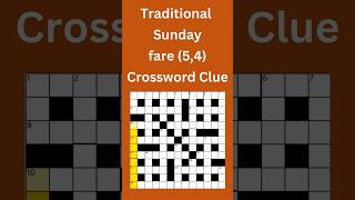 Traditional Sunday fare 54 Crossword Clue crossword crosswordpuzzles [upl. by Kafka]