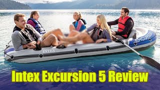 Best Inflatable Boat Review  Intex Excursion 5 Person Inflatable Boat  Enjoy Swimming [upl. by Lacy]