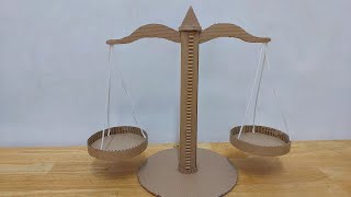 Cardboard weight machine for school project  Diy working model of weighing balance [upl. by Felder]