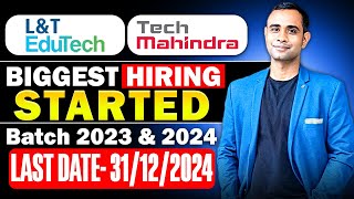 LamptEdutech amp TechMahindra Biggest Hiring  BEBtechMCAMSC  Batch 2023 amp 2024 [upl. by Berri]