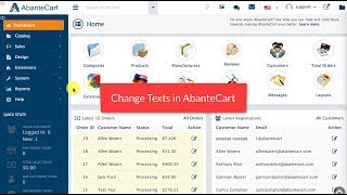 Change Texts in AbanteCart [upl. by Enair]