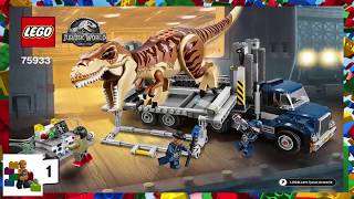 LEGO instructions  Jurassic World  75933  T Rex Transport Book 1 [upl. by Annovy509]