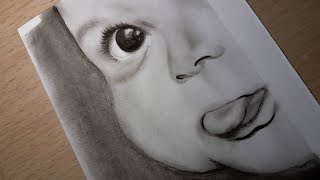 Cute little baby drawing  Charcoal Portrait Drawing 5 [upl. by Mauro]