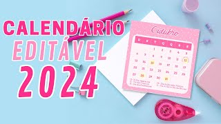 Faça Seu Calendário 2024 Editável no CANVA [upl. by Jahdal]