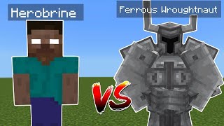 Herobrine vs Ferrous Wroughtnaut  Minecraft [upl. by Aelanej]