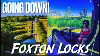 60 The Spectacular and Beautiful Foxton Locks Going Down [upl. by Schindler]