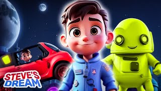 Zoom Zoom Car Song  NEW ✨  Space Robots amp Little Steve  Nursery Rhymes  English Cartoon [upl. by Lukash]