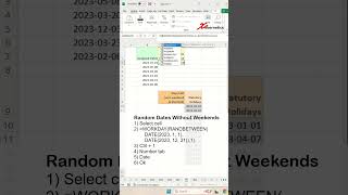 Generate random dates excluding weekends and Statutory Holiday in Excel  Excel Tips and Tricks [upl. by Carina]