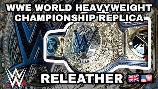 WWE WORLD HEAVYWEIGHT CHAMPIONSHIP REPLICA RELEATHER VELCRO FRONT MOUNTED SIDEPLATES [upl. by Eillime556]