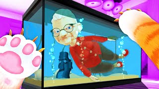 Throwing Granny Into FISH TANK I Am Cat VR [upl. by Kohn532]