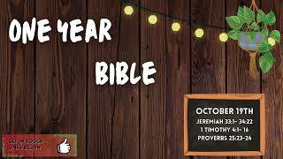 Read the Bible in One Year BSB  October 19th [upl. by Aneerb629]