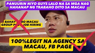 Update sa mga nag hahanap ng work dito sa macau ito lagi abangan niyo paunahan Lang guys [upl. by Adarbil]