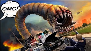 I become a giant death worm 🐛 and blast all vehicles 🤯 [upl. by Ylrebmi76]