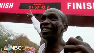 15940 Kipchoge runs historic first sub2 hour marathon  NBC Sports [upl. by Yeleek]